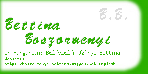bettina boszormenyi business card